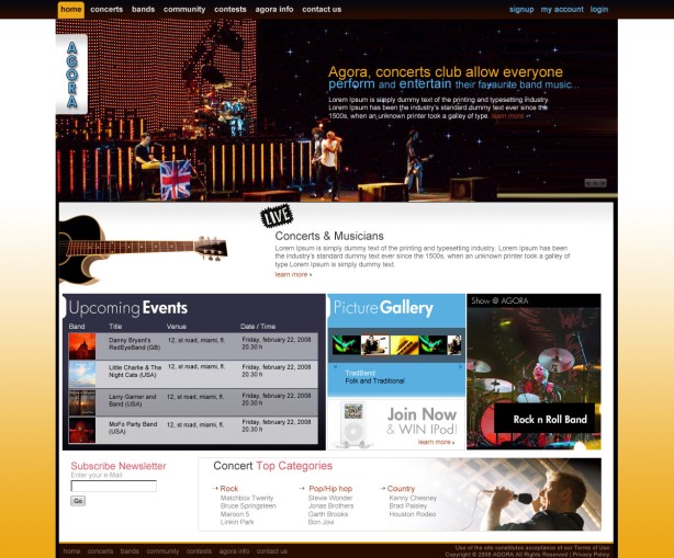 Agoras, concerts club web 2.0 application!