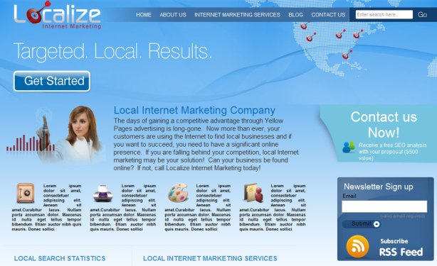 Localize Internet Marketing Services WordPress Site